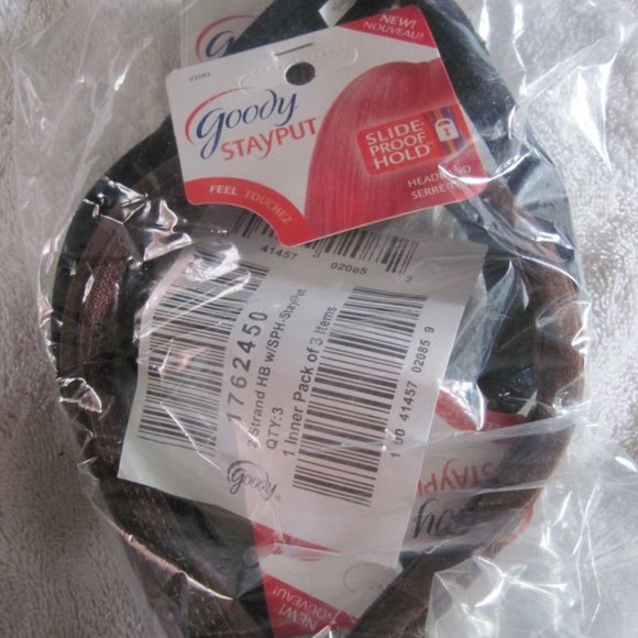 Goody Stay Put Head Bands Slide Proof Hold Tight Secure Grip Headband Rigid Wire - Picture 6 of 6